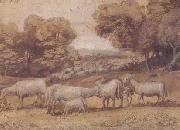 Claude Lorrain Landscape with Sheep (mk17) oil painting on canvas